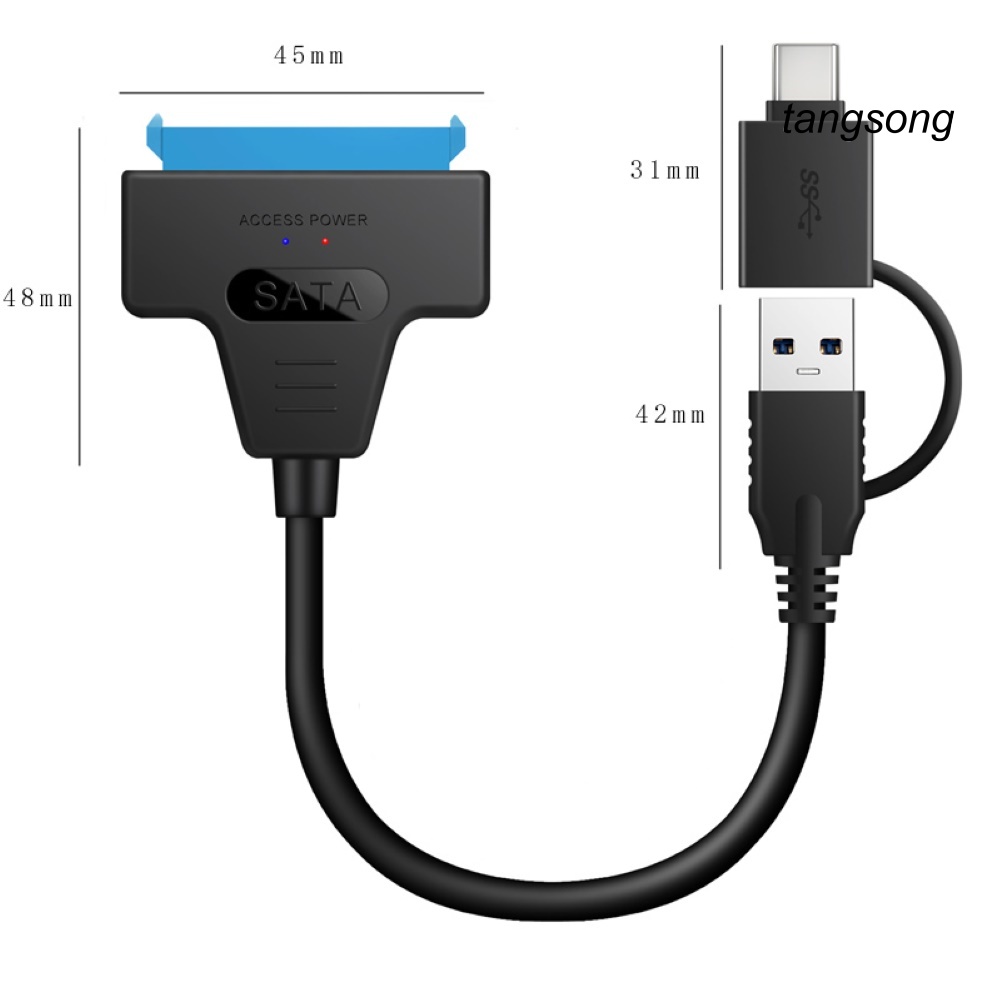 Dây Cáp Chuyển Đổi Ts-2 Trong 1 Usb 3.0 Type-C Sang 22pin Sata Adapter 2.5inch Hdd Ssd