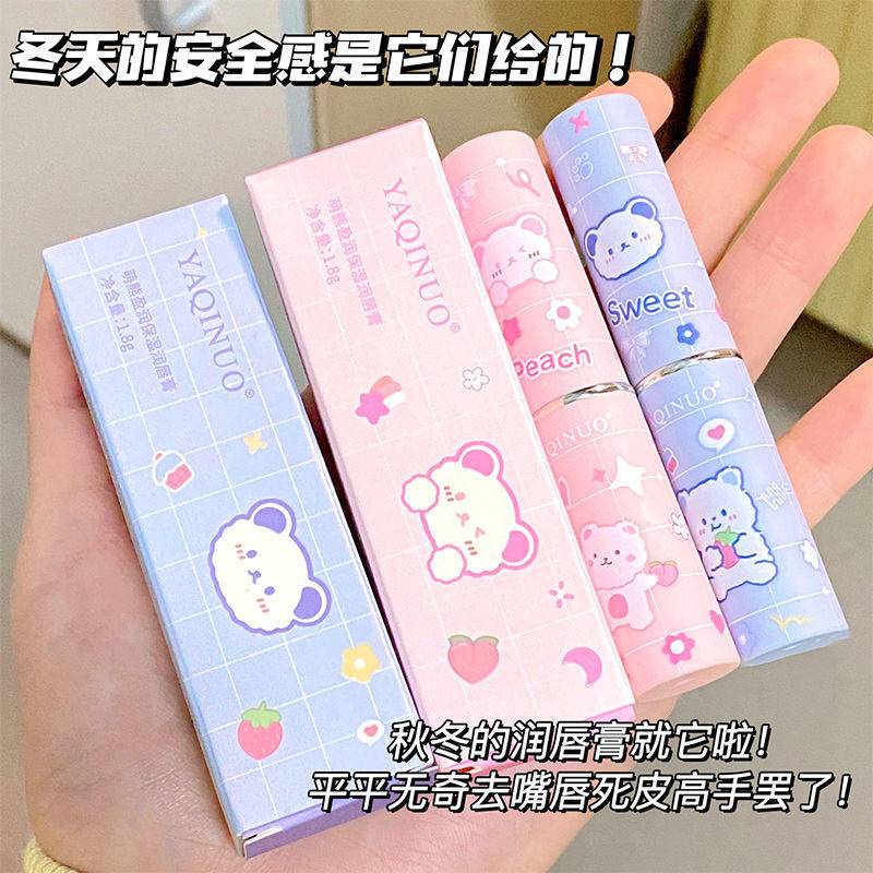 Son Dưỡng Môi Chiết Xuất Dâu Tây/Đào Tự Nhiên Lâu Trôi