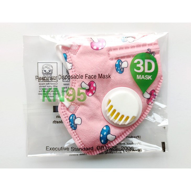 KHẨU TRANG KN95 KHÁNG KHUẨN CHỐNG BỤI PM2.5 CÓ VAN THỞ CHO BÉ