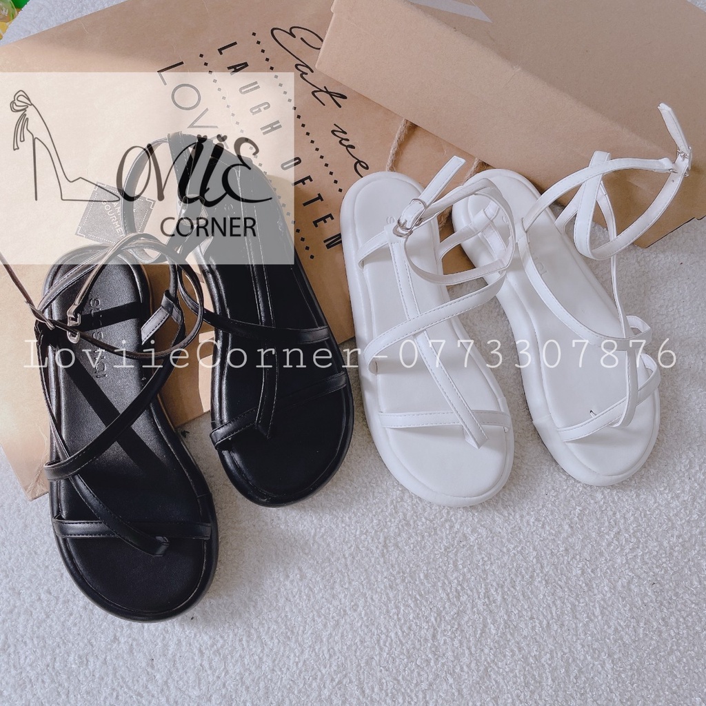 GIÀY THỜI TRANG LOVIIECORNER - SANDAL NỮ PHONG CÁCH XUỒNG DÂY MẢNH NỮ TÍNH ĐẾ THẤP S220830