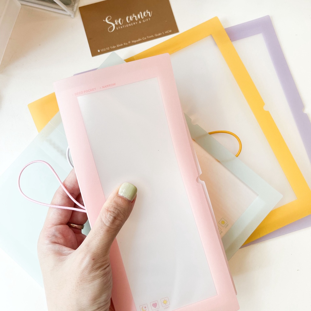 Sổ đựng Sticker dáng dài có dây thun gài