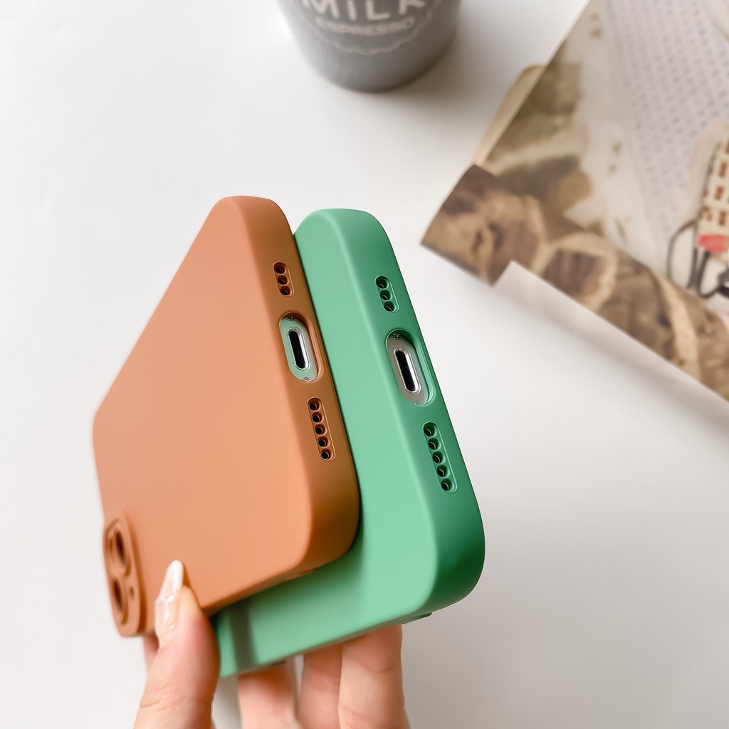 Casing Oppo A15 A15S A53 A33 A31 2020 A52 A72 A92 Reno 6 5 Pro 4G 5G Realme XT X K3 F11 VIVO Y19 Y20 Y20S Y20S G Y12i Y12A Y12S 2021 Y17 Y12 Y15 U10 Y12i S1 Straight Edge Fine Hole Shockproof Anti-fall Soft Phone Case