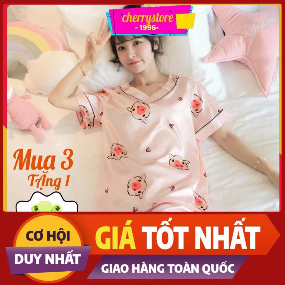 Bộ ngủ nữ ❤️Freeship đơn 50k❤️ Đồ Bộ pijama cộc tay lụa satin đẹp mặc ngủ mềm mịn new
