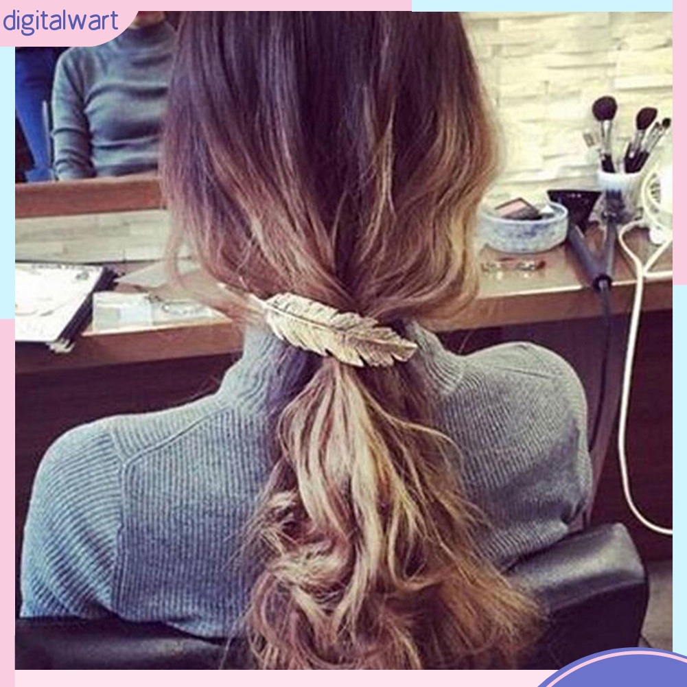 Kẹp Tóc Kim Loại Hình Chiếc Lá Vintage Cho Nữ