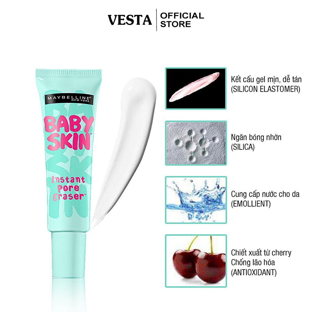 Kem Lót Trang Điểm Maybelline Mịn Da Che Khuyết Điểm Baby Skin 22ml Baby Skin Pore Eraser | BigBuy360 - bigbuy360.vn