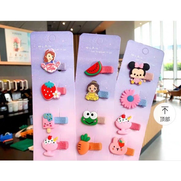 Set 5 cặp tóc hình thú và hoa cho trẻ ngộ nghĩnh dễ thương.