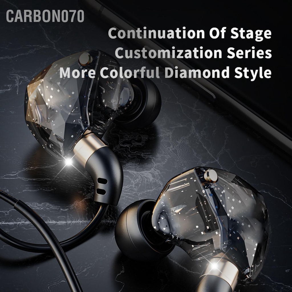 Carbon070 Tai nghe trong tai 3 5 mm Ổ cắm Mega Bass Điều khiển bằng dây có mic