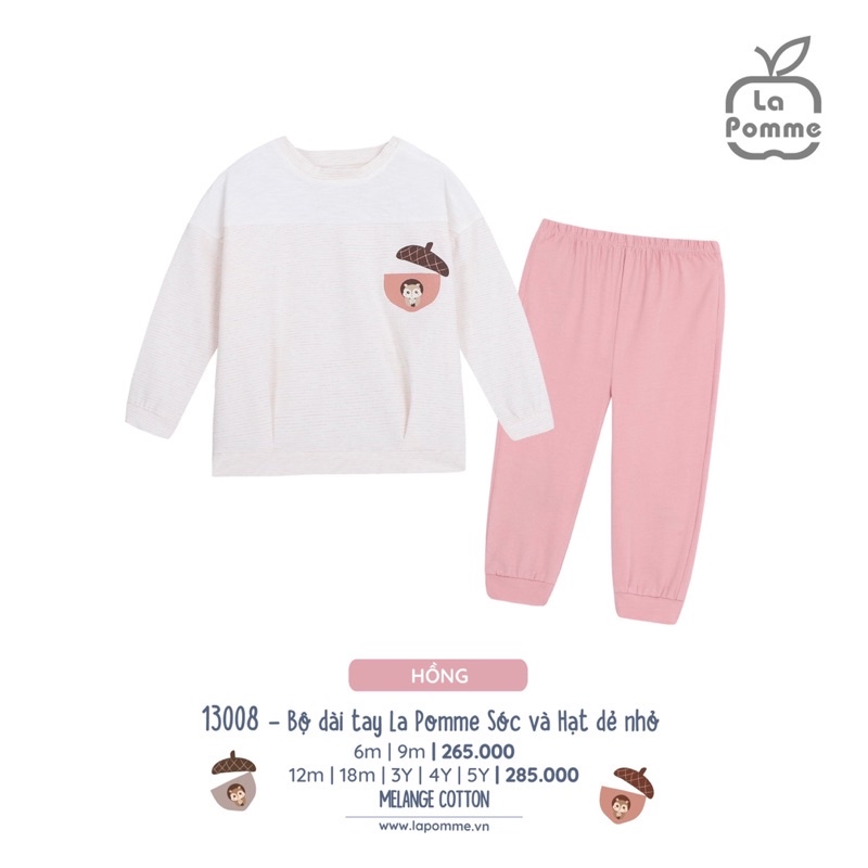 La Pomme Bộ dài tay sóc nâu và hạt dẻ nhỏ AW2022