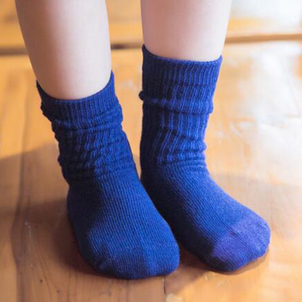 Tất Chân Cotton Cổ Cao Màu Trơn Mềm Mại Dành Cho Bé