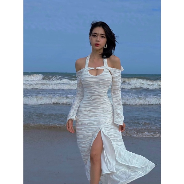 ĐẦM TRẮNG BẸT VAI KHOEN - design by Suỵt