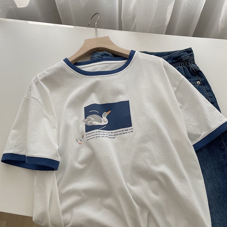 Áo Thun Tay Ngắn In Hình Sáng Tạo Phong Cách Hàn Quốc Mới