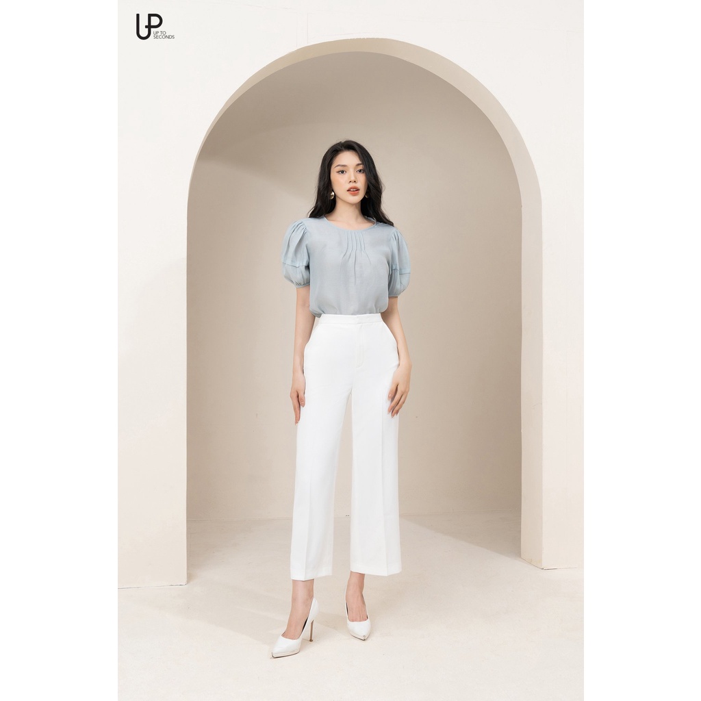 Quần Ống Rộng Nữ UP TO SECONDS Quần Ống Đứng Lưng Cao Dáng Suông Thiết Kế Thanh Thoát Nhẹ Nhàng - E05211-Pa0420