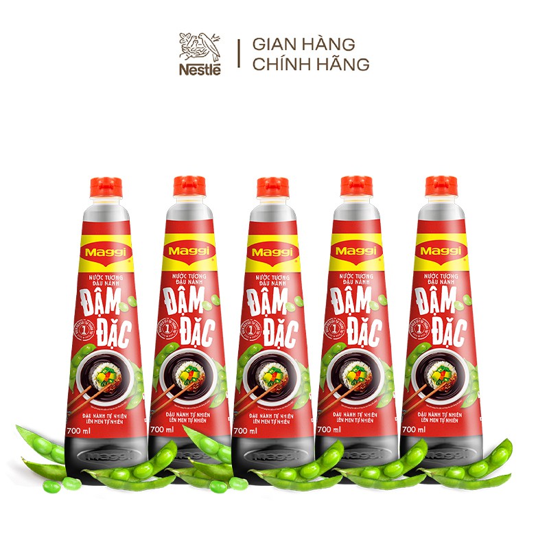 Combo 5 chai nước tương Maggi® đậu nành đậm đặc (5 chai x 700ml)