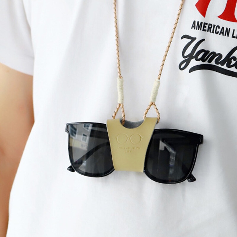 Dây Đeo Mắt Kính Bằng Da Họa Tiết Ngôi Sao Thời Trang