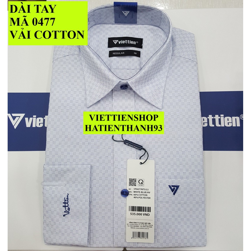 (0477 HVL) ÁO SƠ MI VIỆT TIẾN DÀI TAY HOA VĂN