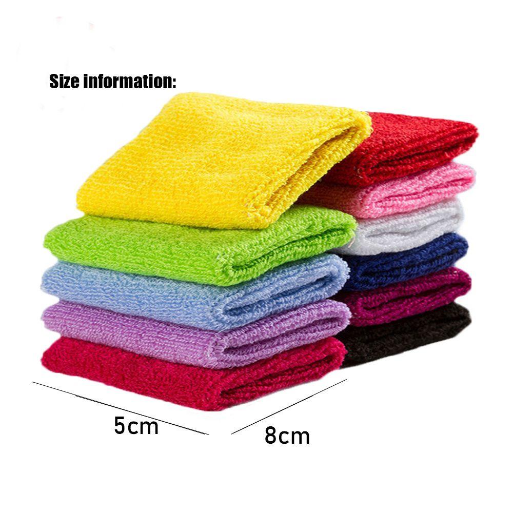 PINEVN 1/2pcs Hot Sport Sweatband Unisex Soft Comfortable Cotton Wrist Band Tennis Hand Bands Brace Wraps Guards Solid color Volleyball Basketball High Quality Gym Sweat Wristband/Multicolor