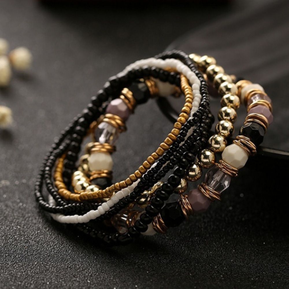 Vòng Tay Chuỗi Hạt Nhiều Màu Sắc Phong Cách Boho Cho Nữ