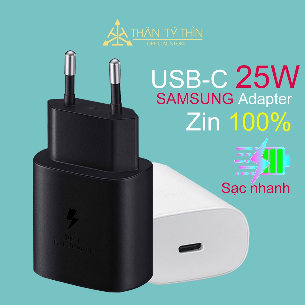 Củ sạc nhanh SAMSUNG Chính Hãng USB Type C 25W - Công Nghệ sạc siêu nhanh Power Delivery