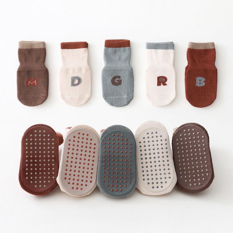 Vớ Cotton Mềm Cổ Thấp Chống Trượt In Chữ Thời Trang Mùa Thu Cho Bé Sơ Sinh