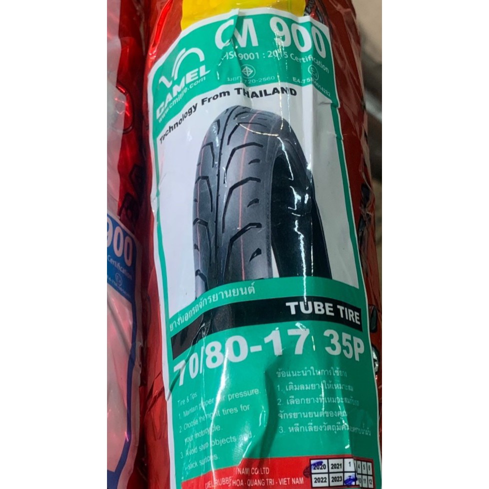Vỏ camel 60/80/17 và 70/80/17 gai dunlop vỏ xài ruột