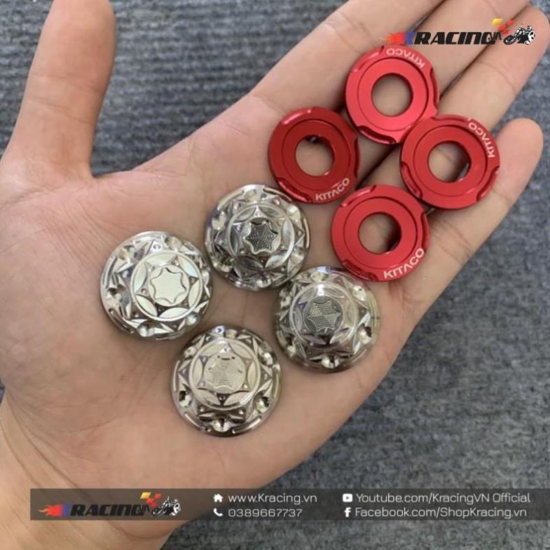 Bộ 4 Tán Chân Phuộc Salaya Cho Dream Kèm Lông Đền Nhôm Đỏ Kitaco 123