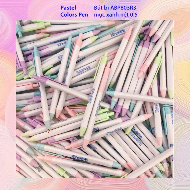 Bút bi ABPW 30R3 nét mảnh 0.5mm màu bút Pastel hot trend. mực xanh viết rất êm trơn, chính hãng M&G