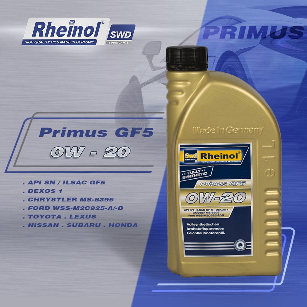 Dầu nhớt Ô Tô Rheinol Primus GF5 SAE 0W-20 - Hàng nhập khẩu cao cấp Đức 1L