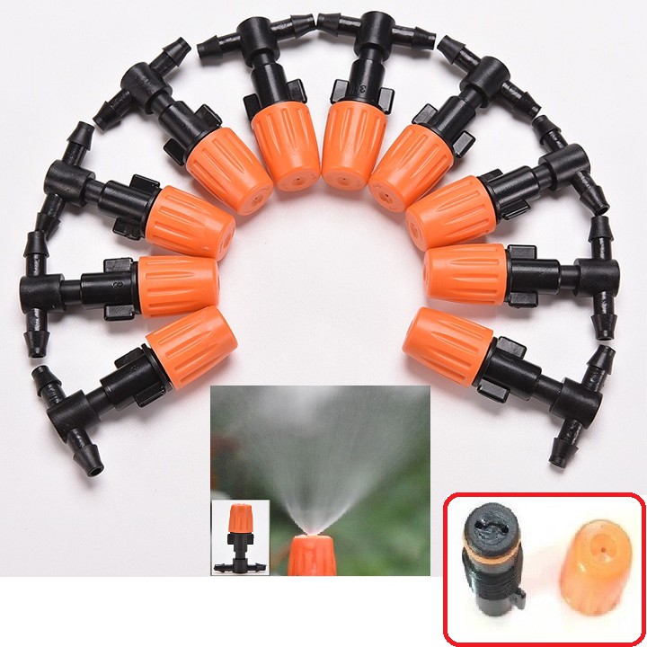 10 Béc phun sương CAM-Xám có kèm Tê nối