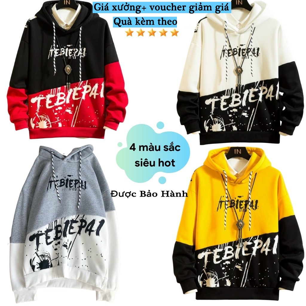 Áo khoác nỉ Hoodie KN22 trần bông cao cấp phối 2 màu, form unisex cho nam và nữ trẻ trung