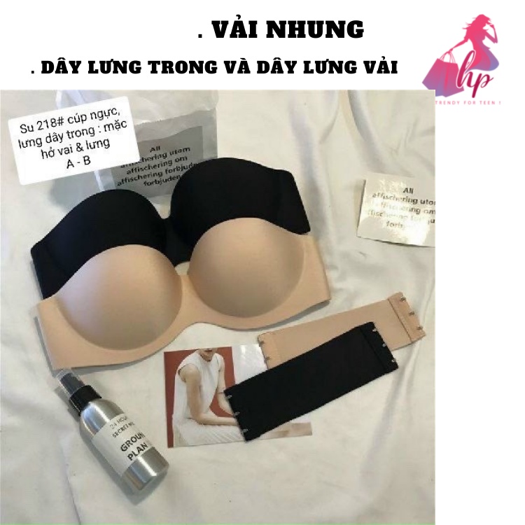 Áo ngực không dây nâng ngực chống tụt cao cấp - Áo lót mặc áo đầm hở lưng cúp ngang  màu đen đẹp hàng loại 1-bikini15