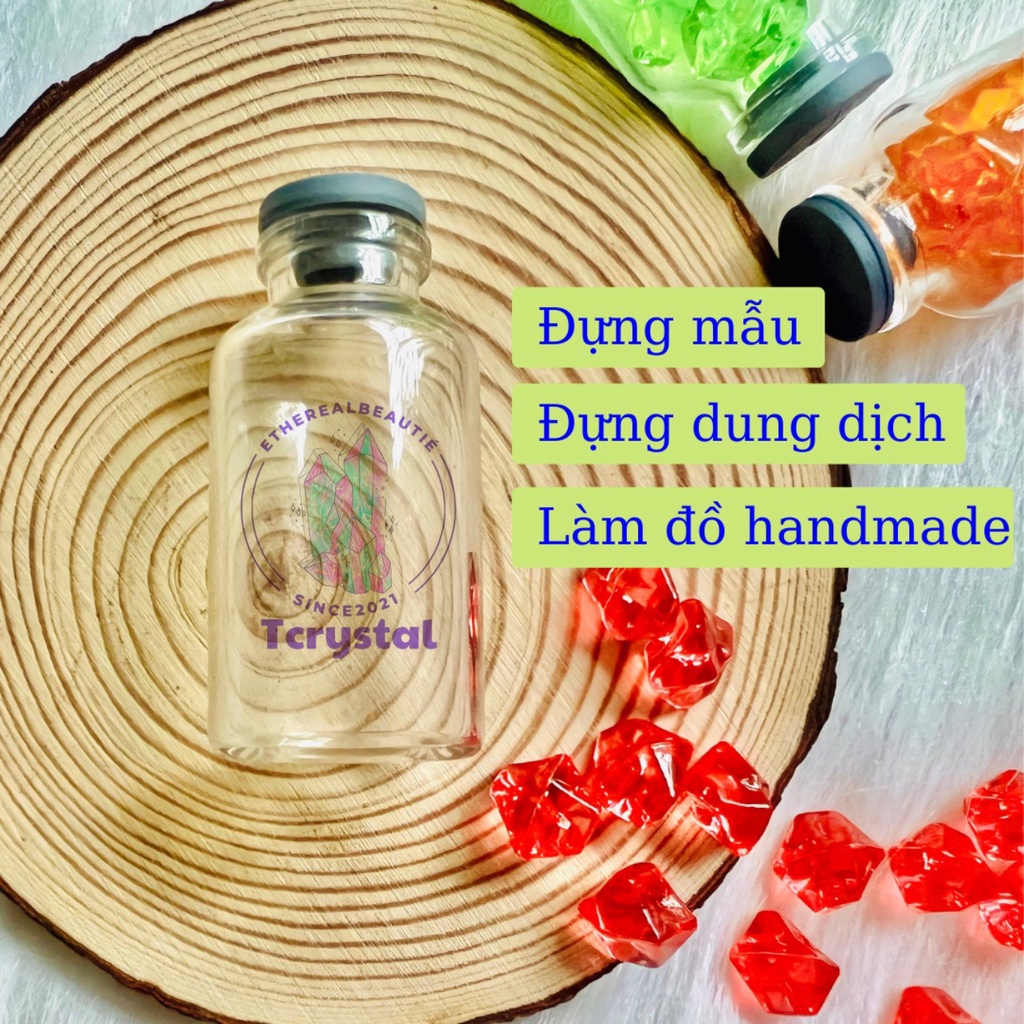 1 - lọ thuỷ tinh 25ml đựng dung dịch, mầm tinh thể, tinh thể tự nhiên mini, làm đồ handmade,…
