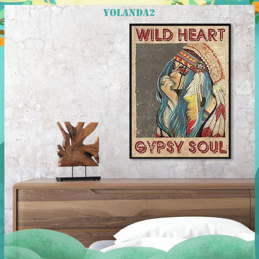 Bộ tranh thêu chữ thập 11CT 3 sợi cotton toàn diện họa tiết người da đỏ Ấn Độ