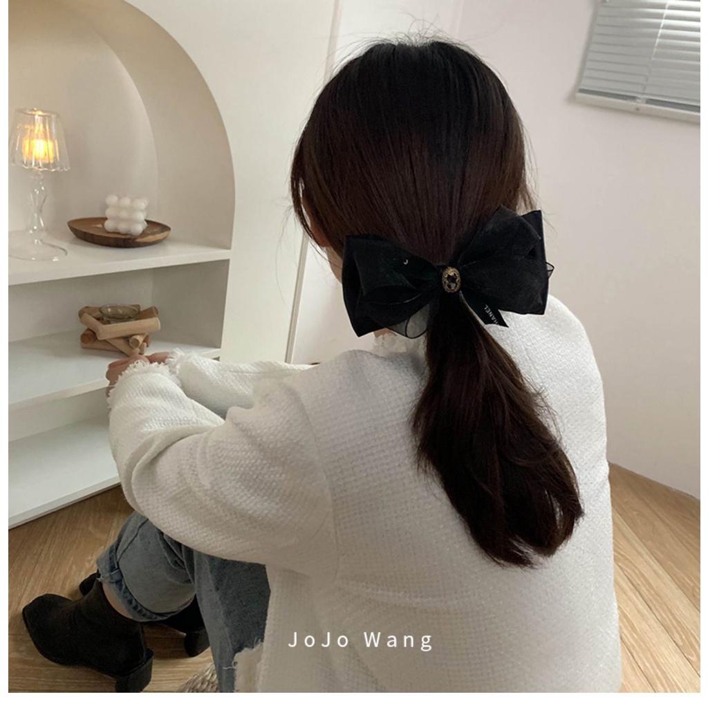 Kẹp Tóc Nơ In Chữ Phong Cách Phương Tây Dành Cho Nữ