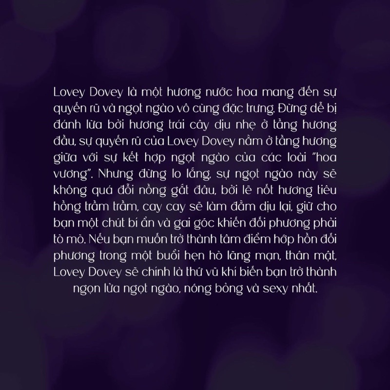 Nước hoa nữ thơm lâu chính hãng Lovey Dovey Eau De Parfum chai 10ml, 50ml - LOLI & THE WOLF | Thế Giới Skin Care