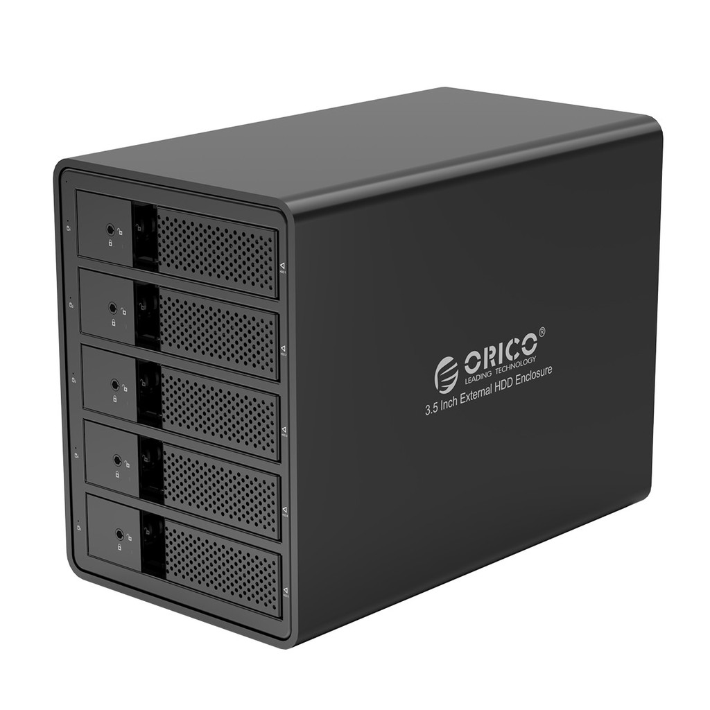 Hộp ổ cứng Orico 9558U3 3.5&quot; 5 khe cắm SATA 3 USB 3.0 Type B Hàng Chính Hãng