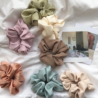 Cột Tóc Vải Scrunchies - Dây Buộc Tóc Vải Các Màu Vintage Mẫu Phi Bóng