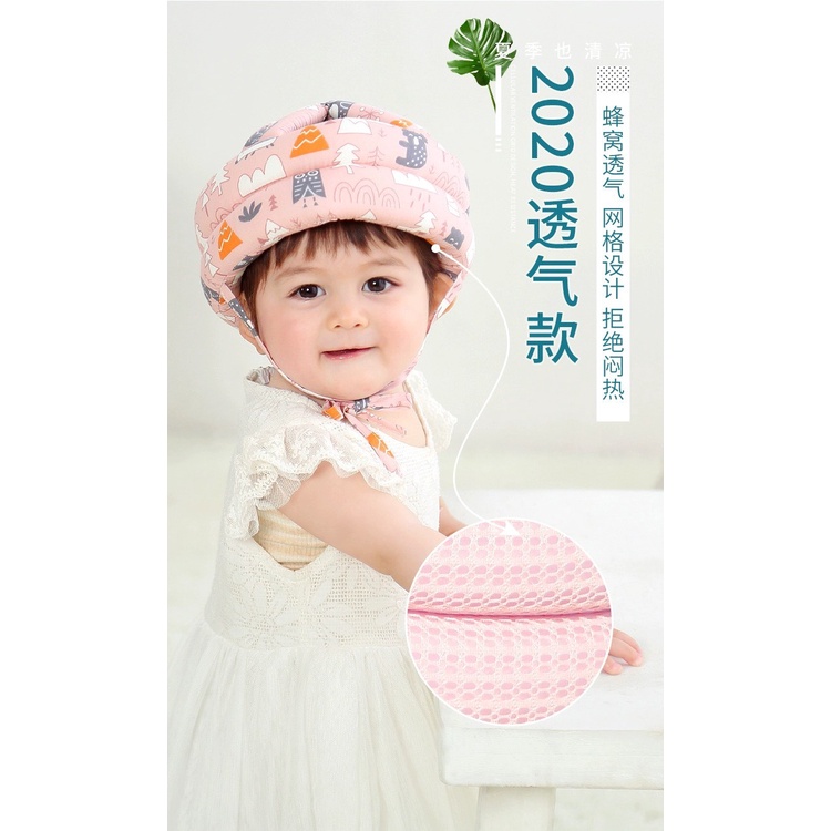 Mũ bảo hiểm bảo vệ đầu tập bò, tập đi,tập xe cho bé chất liệu thoáng khí cao cấp