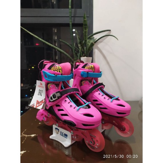 [SIÊU HOT] [BẢN ĐẶC BIỆT + TẶNG BẢO HỘ CHÍNH HÃNG] Giày Patin Centosy T-rex 8 màu hồng bánh phát sáng cao su đặc cao cấp