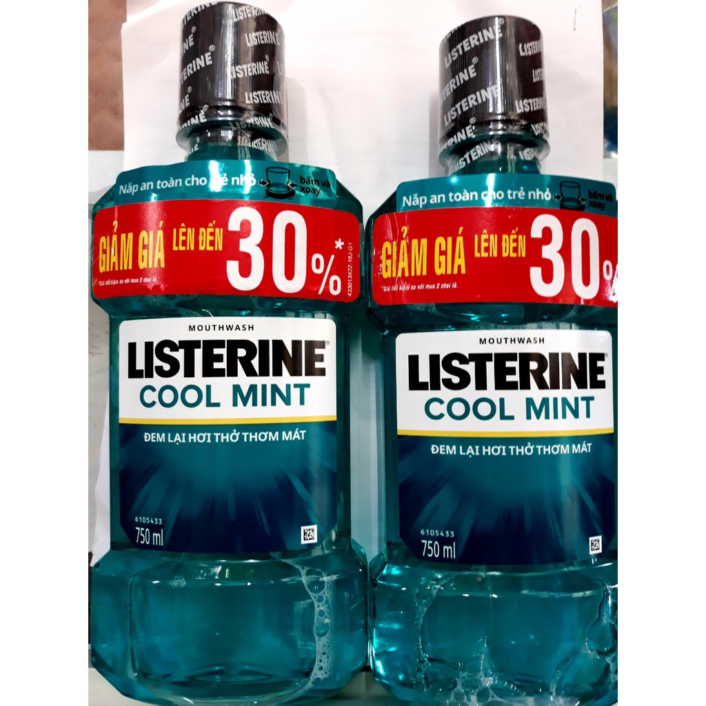 Combo 2 Chai Nước Xúc Miệng Listerine 750ml Thái Lan