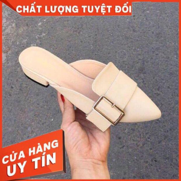 [FREE SHIP - Hàng Loại 1] Dép Sục Nữ Khoá Vuông Da Mềm Sang Chảnh