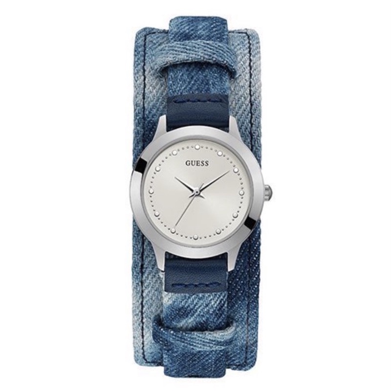 Đồng Hồ Nữ Guess dây da vải Jean case 30mm