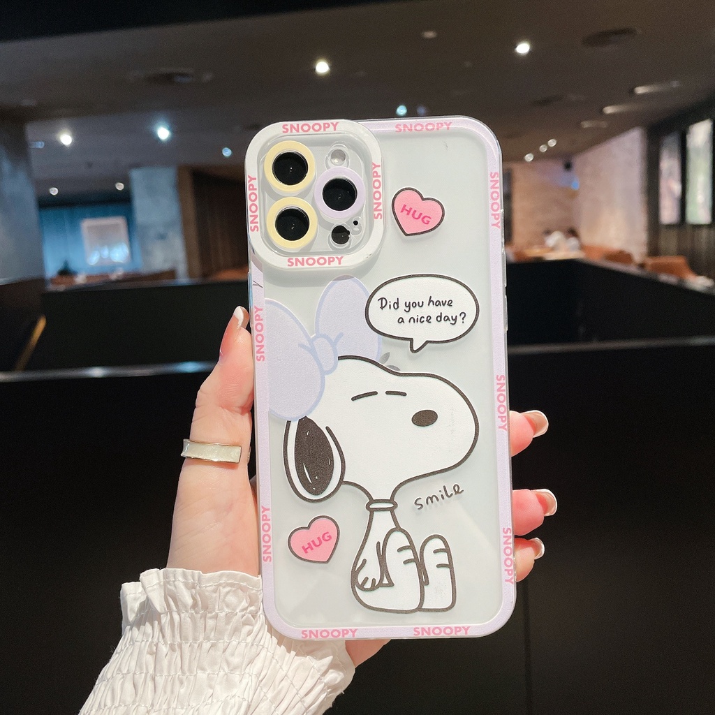 Ốp lưng iphone ✨DECASE's ✨ trong lỗ viền camera hình in Snoopy 7plus/8plus/x/xs/xsmax/11/11promax/12/12promax | BigBuy360 - bigbuy360.vn