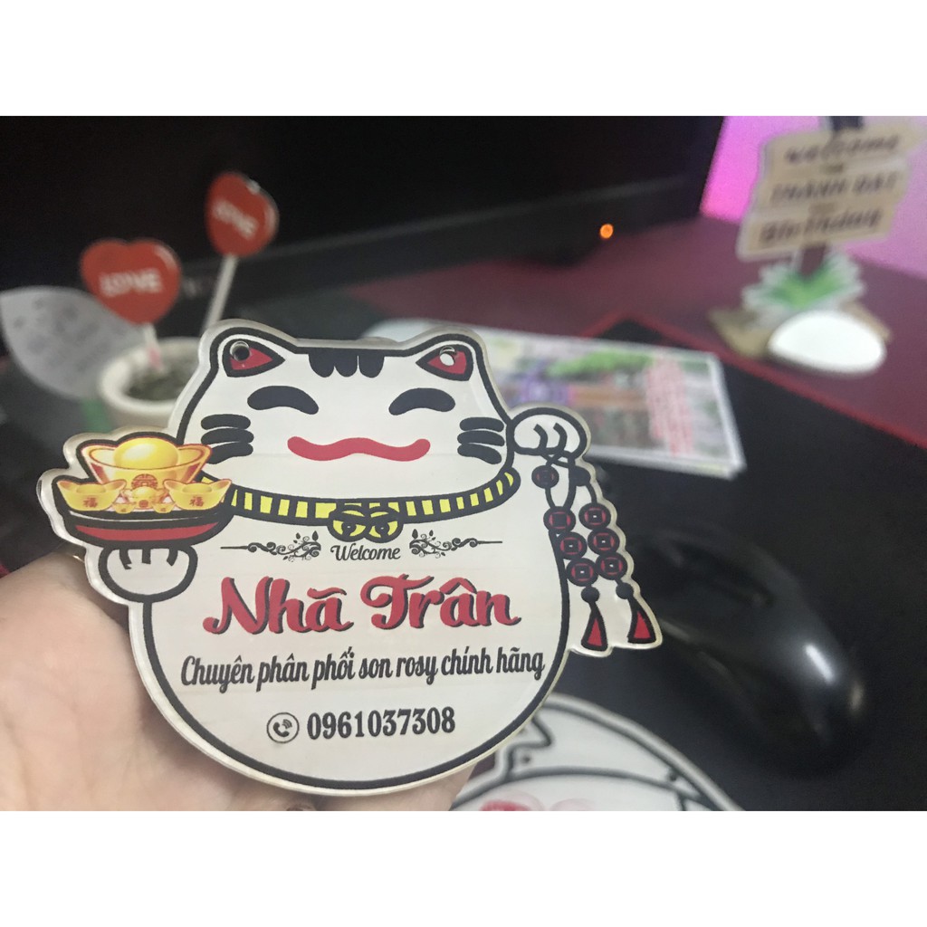 BIỂN HIỆU MICA - in thương hiệu shop theo yêu cầu - Phụ kiện trang trí shop