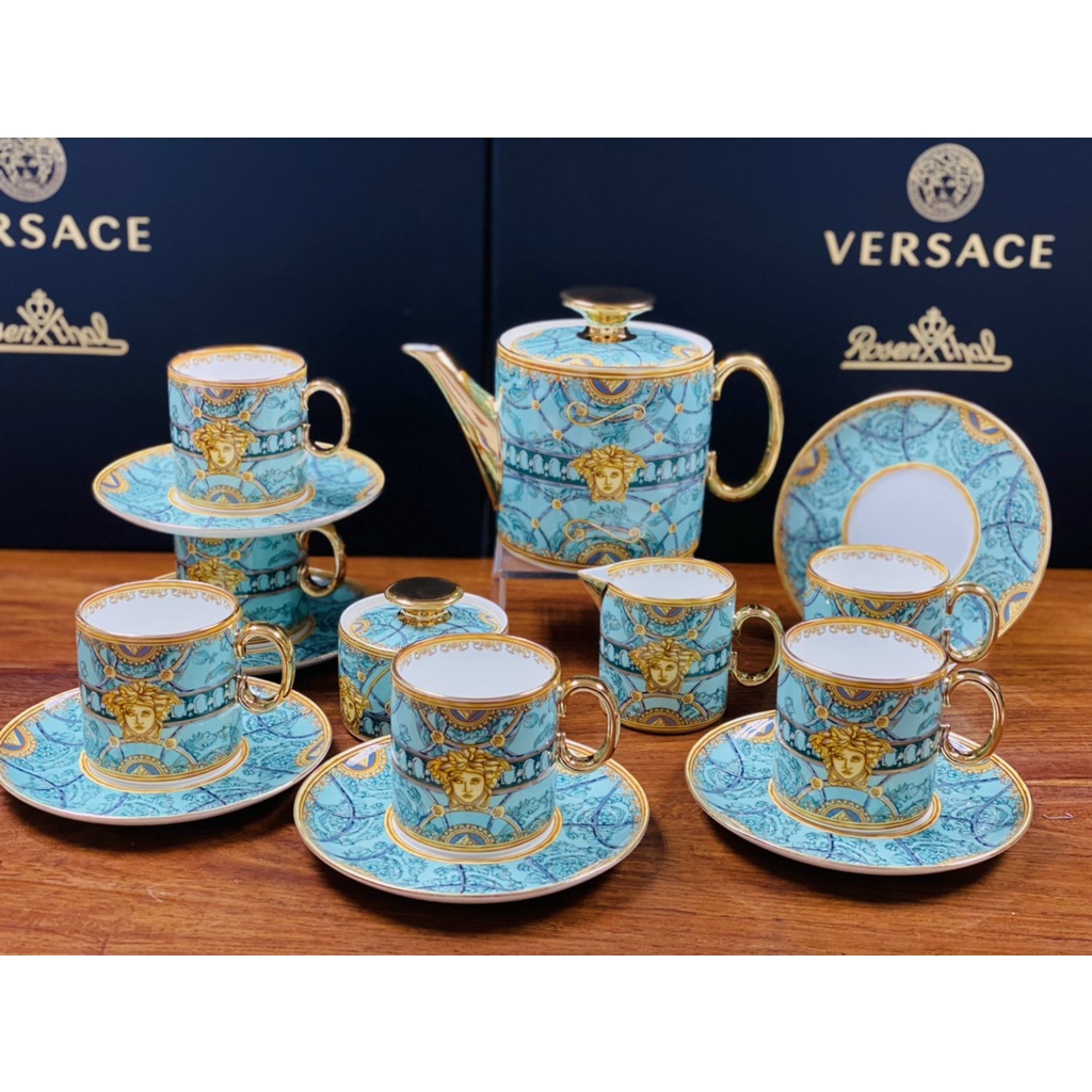 Bộ Ấm Chén Versace Sứ Xương Hoàng Gia Cao Cấp (Hàng có sẵn)