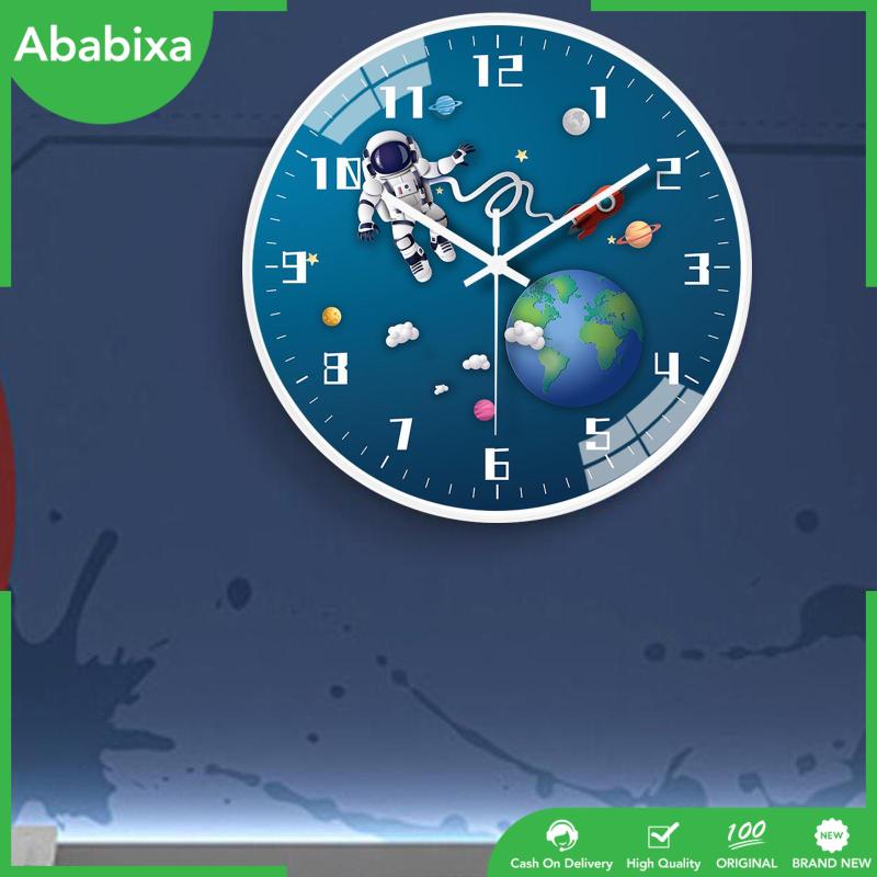 Đồng Hồ Treo Tường Không Gây Tiếng Ồn Hình Phi Hành Gia Trang Trí Phòng Tắm / Phòng Trẻ Em