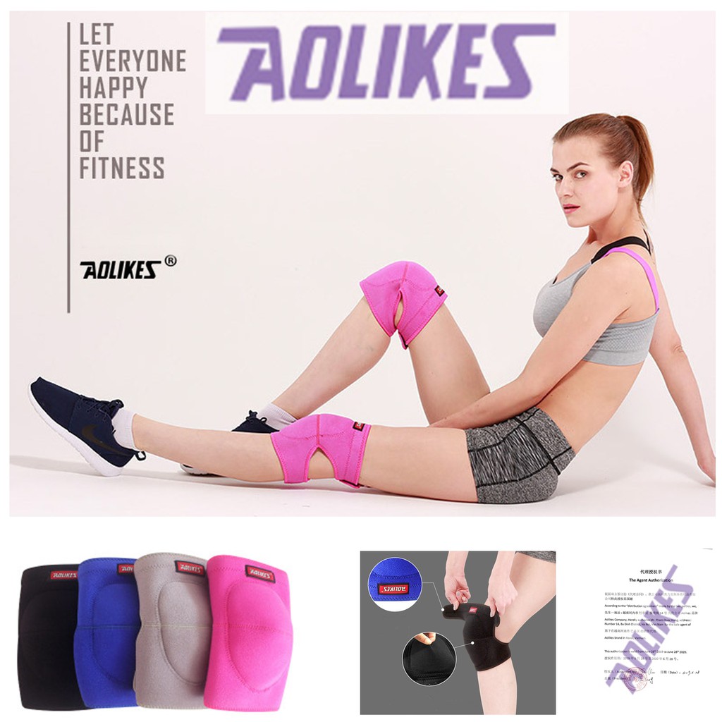 Đai cuốn đầu gói có đệm hơi tránh chấn thương, hỗ trợ đầu gối chuyên gym, chính hãng- AOLIKES AL 0216