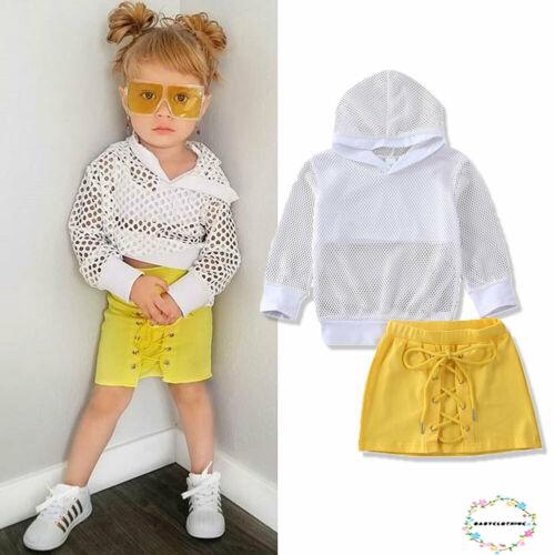 Áo hoodie dáng ôm + váy bút chì cho bé gái 1-6 tuổi