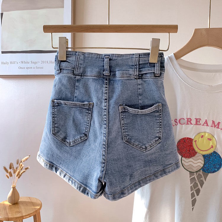 Quần Short Denim Lưng Cao Ống Rộng Thời Trang Xuân Hè Dành Cho Nữ (Giao Hàng 15 Ngày) 2021