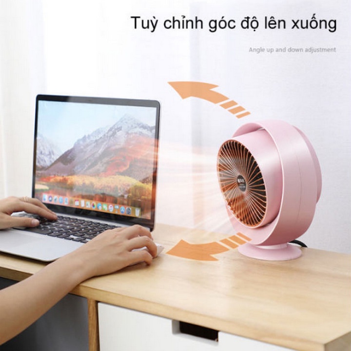 Quạt Nóng Sưởi Ấm Mini Để Bàn Bionic Air Pink