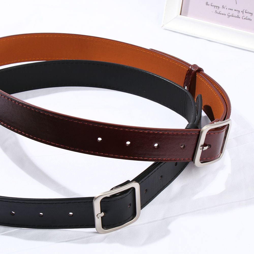 Okdeals Thắt Lưng Da PU Khóa Vuông Nhiều Màu Sắc Phong Cách Vintage Sang Trọng Dành Cho Nữ